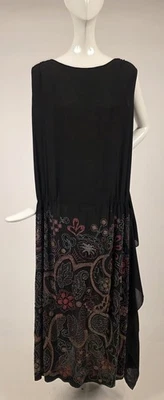 COMPELLING FLAPPER 1920’S HEAVILY BEADED DRESS W PAISLEY + FLORAL MOTIFS - Image 1 of 4