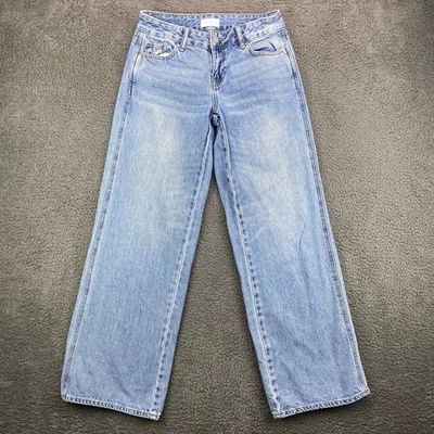 Jeans feminino Pacsun cintura baixa folgado tamanho 25 lavagem leve perna larga jeans - Imagem 1 de 4