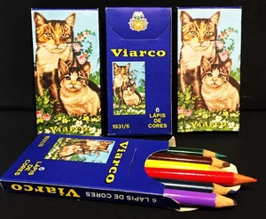 VIARCO 4 Schachteln mit 6 Malstiften Vintage Made in Portugal in den 70er Jahren - Bild 1 von 3