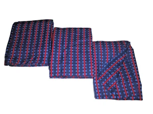 MARTHA STEWART AZUL ISLA JUSTA FRANELA TRIBAL ROJA (3) EURO FUNDAS ALMOHADA 26 X 26" - Imagen 1 de 10