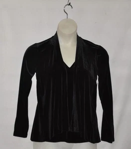 Jones New York Collection Long Sleeve Stretch Velvet Duet Size S Black - Picture 1 of 2
