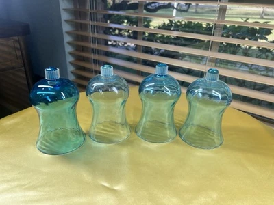 Homco синее стекло Swirl Peg Votive подсвечник стекла 5» винтажный лот из 4 - Изображение 1 из 4