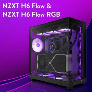 NZXT H6 Flow RGB CC-H61FB-R1 Compact Dual-Chamber Mid-Tower schwarz / nur Gehäuse - Bild 1 von 3