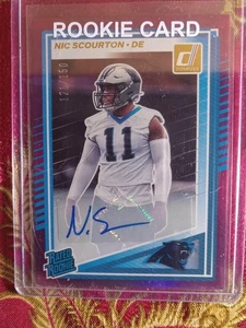 Nic Scourton 2025 Donruss NFL Football handsigniert Rated Rookie RC 121/150 #383 - Bild 1 von 1
