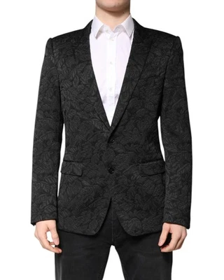 Chaqueta Blazer Dolce & Gabbana Floral Repujado Hombre Negra Foto 1 de 4