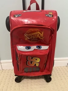 Lightning McQueen Rolling Suitcase Luggage For Travel Red Disney Cars 3D Wheels - Picture 1 of 7