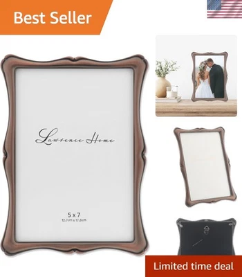 Elegante moldura de bronze polida a óleo 5x7 - Exiba suas fotos favoritas com elegância - Imagem 1 de 4