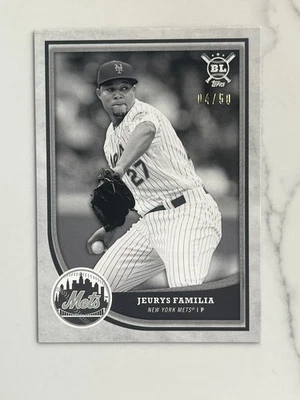 2018 Topps Big League Black & White #5 Jeurys Familia /50 New York Mets Card - Image 1 of 2