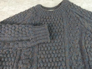 Malinmore Sweater Men 44 Blue Chunky Large Fisherman Cable Irish Wool Jumper - Picture 1 of 13