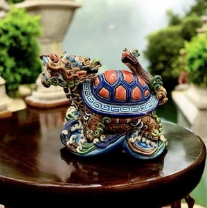 Rare Chinese Dragon Turtle Longgui Koji Pottery-San Tao Fang Ceramic Company - Picture 1 of 12