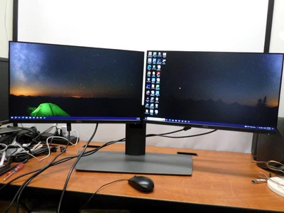 Dell P2419H Dual 24 Inch LED Monitors and 0T2HX MDS19 Monitor Stand - Image 1 of 4