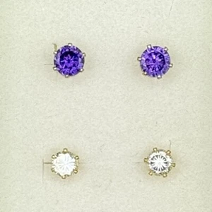 Hecho con cristales Swarovski® - Terciopelo púrpura y tachuelas de cristal - Imagen 1 de 8