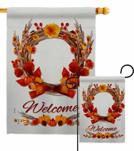 Bandera de jardín corona de cosecha y otoño otoño otoño otoño otoño pequeño regalo patio casa pancarta - Imagen 1 de 17