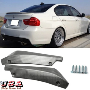Carbon Fiber Sport Rear Bumper Lip Canards Spoiler For BMW 325i 330i 335i E90 - Picture 1 of 9