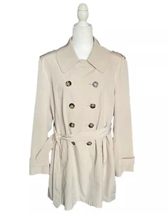 London Fog Double Breasted Belted Trench Coat Women’s XL Outdoor Trendy Travel - Picture 1 of 4