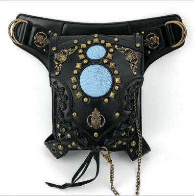Steampunk Vintage Waist Fashion bags Motorcycle Leg Gothic Leather Messenger Bag - Image 1 of 4
