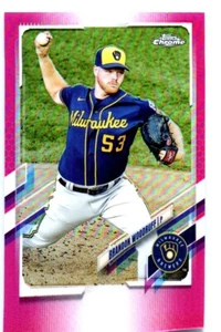 2021 Topps Chrom rosa Refraktor Brandon Woodruff/399 Milwaukee Brewers #192 - Bild 1 von 2