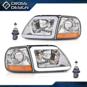 Faros de tubo LED transparentes y luces de estacionamiento en esquina aptos para 97-04 F150 Expedition - Imagen 1 de 9