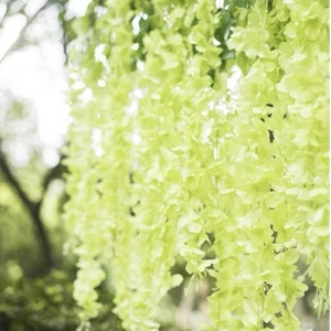 3 Pack Of 12 Each Wisteria Hanging Flowers 3.77 Feet Artificial Green New - Picture 1 of 10