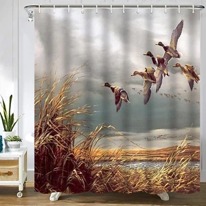 Hunting Flying Wild Ducks Shower Curtain,Bath Curtains Bathroom Decor Sets with - Picture 1 of 12