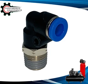 Push-To-Connect 1/4" x 1/4" MNPT / Push Lock auf MNPT Anschluss 90 Grad Winkel - Bild 1 von 11
