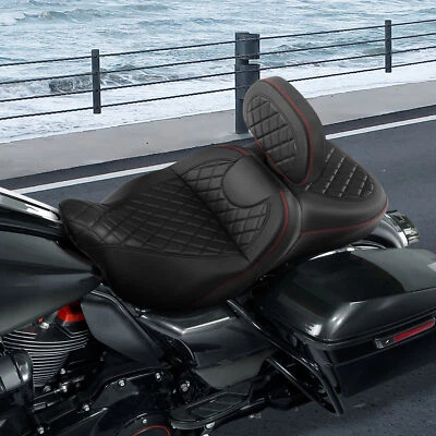 Asiento de conductor pasajero y respaldo apto para Harley Touring Tri Glide 2009-23 Foto 1 de 4