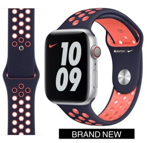 Oryginalny zegarek Apple Watch Nike Sport Band NIEBIESKI CZARNY / JASNY MANGO 49mm 45mm 44mm NOWY - Zdjęcie 1 z 16