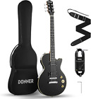 Donner DLP-124B Solid Body Full-Size 39 Inch LP Electric Guitar Kit Black, with