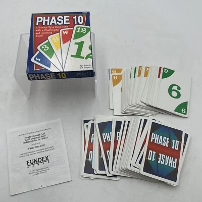 Phase 10 Card Game Fundex Games 1992 Vintage Rummy Type Card Game Good Cond. - Image 1 of 4