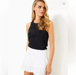 Meryl x Lilly Pulitzer Luxletic Womens White XL Mesha Scallop Pickleball Skort - Picture 1 of 5