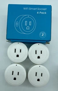 WiFi Smart Socket 4 Pack White Smart Plug Compatible Alexa Google Echo 2.4G Only - Picture 1 of 5
