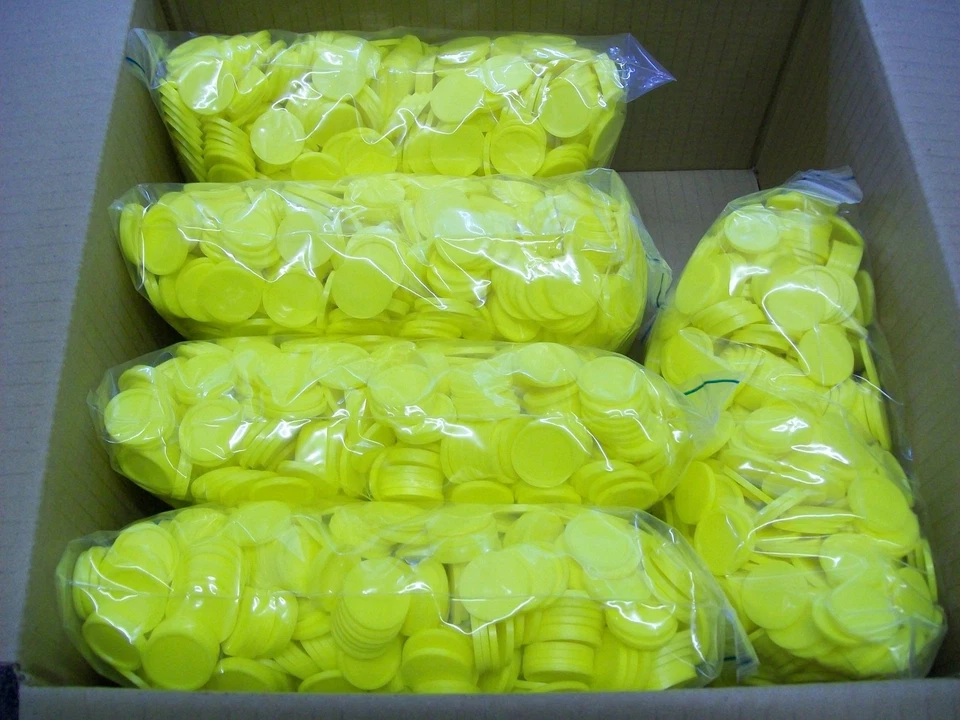 5000 Einkaufswagenchips  Wertmarken Pfandmarken Event Veranstaltung Ekw 02 Gelb - Bild 1 von 1