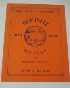 Program of Festivities NEW PALTZ ( Ulster County,NY) 1678-1978 Huguenot Heritage - Picture 1 of 5