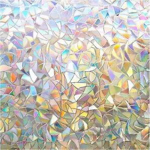 Window Privacy Film Rainbow Film Decorative Window Sticker, 3D Static Stained 8 - Picture 1 of 8
