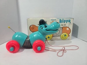 1965 James Original Slinky Hippo Pull Toy James Industries Inc #470 USA W/ Box - Picture 1 of 20
