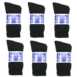 Neu Diabetiker Crew Socken Kreislaufgesundheit Baumwolle lose Passform Top 6 Paar - Bild 1 von 15
