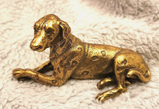 Dalmatian Dog Ornament Vintage Retro Disney 101 Figurine  Gold Lustre Antique US