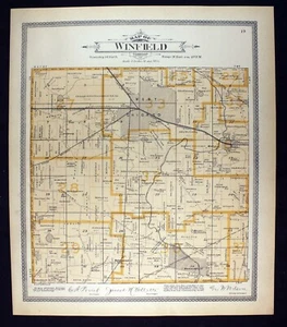 1904 Plat Map Winfield Township Du Page County Illinois West Chicago Warrenville - Picture 1 of 7