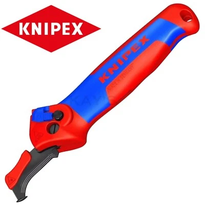 KNIPEX Wire Sheath Stripper Cutter with Guide Shoe Ratchet Function 16 50 145 SB - Image 1 of 4