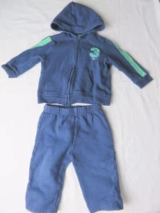 Chaps Boys 2 Pc Set Zip Hooded Jacket and Pull On Pants Navy Size 9 Mos #6062 - Picture 1 of 5