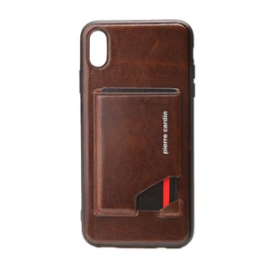 Coque arri�re Pierre Cardin pour iPhone XR - marron fonc� - Imagen 1 de 4