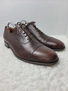 J.M. Weston Richelieu Men's Size 10 Oxford Brown Leather 300 Cap Toe Lace Shoes - Picture 1 of 12