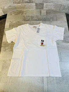 Disney Mickey Mouse Mujer Pequeña Blanca Manga Corta Camiseta Cuello en V - Imagen 1 de 8