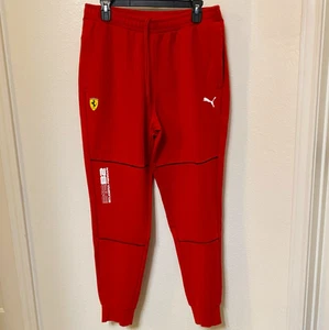 *LARGE* Puma Motorsport Ferrari Red 312 B2 Scuderia F1 Race Jogger Pants - Picture 1 of 6