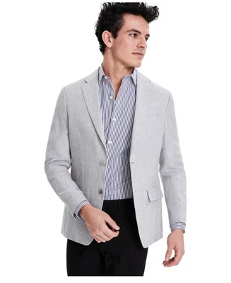 Abrigo Blazer Tommy Hilfiger Para Hombre Calce Moderno Deportivo 38 S Gris Claro Sólido Foto 1 de 2