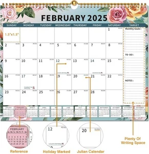 2025 Calendar, Wall Calendar 2025-2026 Planner Hanging New Small Rainbow - Picture 1 of 6