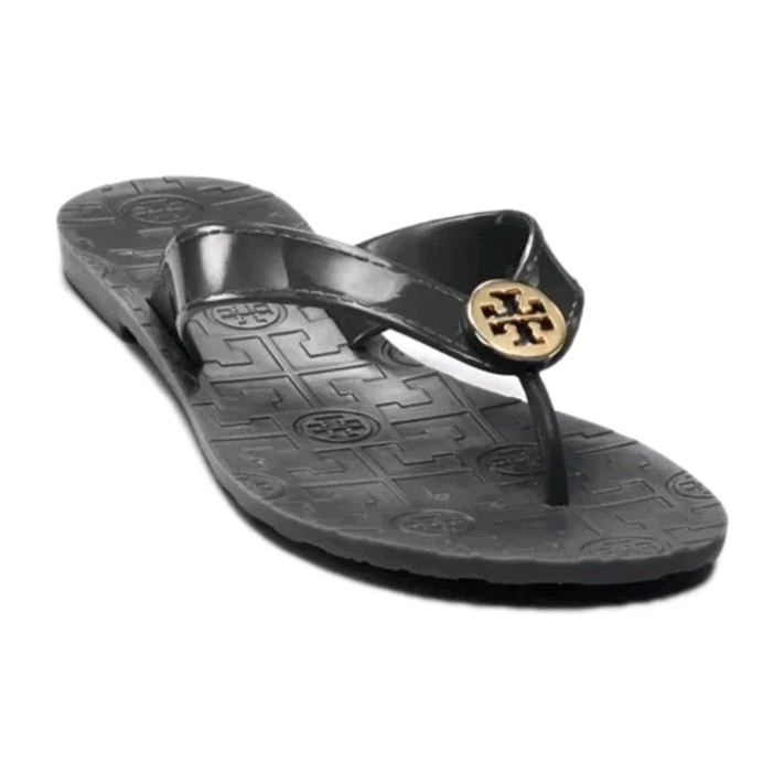 Sandalias TORY BURCH 5 M* THORA charol negro chanclas sandalias tanga Foto 1 de 4