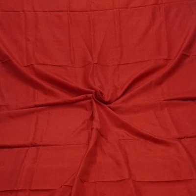 Vintage Red 100% Pure Silk Handloom Sari Remnant 5YD Craft Fabric Silk Scrap - Image 1 of 4