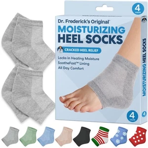 Moisturizing Heel Socks for Cracked Heel Treatment - 2 Pairs - Stop Cracked H... - Picture 1 of 7