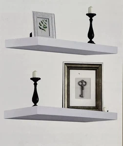 Sorbus Floating Shelves - Hanging Wall Shelves Decoration - 24" Long - (White) - Picture 1 of 5